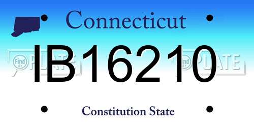 IB16210 Connecticut License Plate