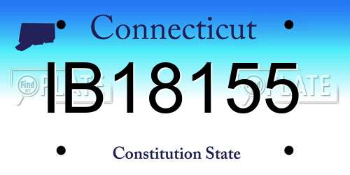 IB18155 Connecticut License Plate