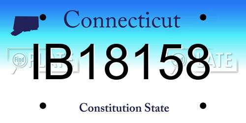 IB18158 Connecticut License Plate