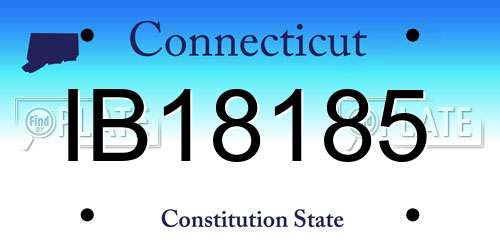 IB18185 Connecticut License Plate