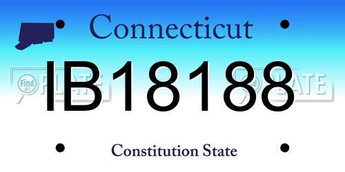 IB18188 Connecticut License Plate