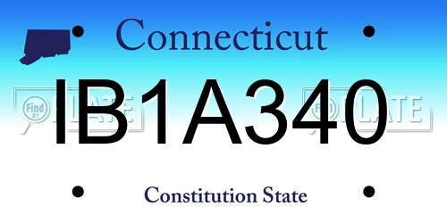 IB1A340 Connecticut License Plate
