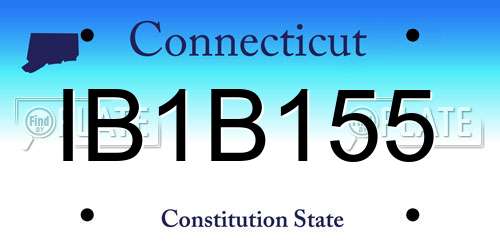 IB1B155 Connecticut License Plate