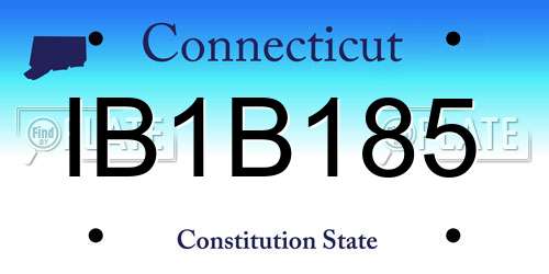 IB1B185 Connecticut License Plate