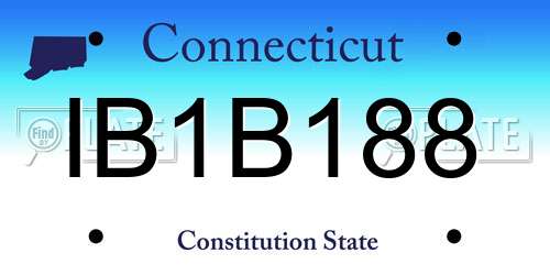 IB1B188 Connecticut License Plate