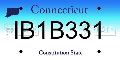 IB1B331 Connecticut License Plate