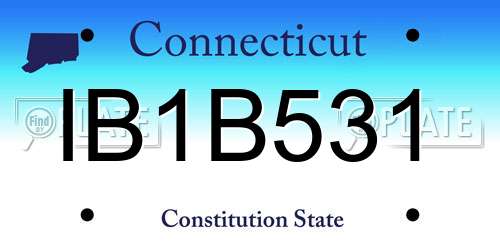 IB1B531 Connecticut License Plate