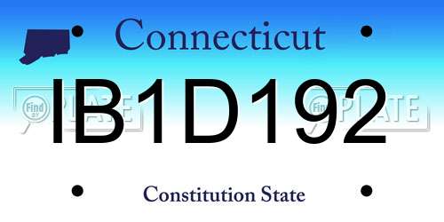 IB1D192 Connecticut License Plate