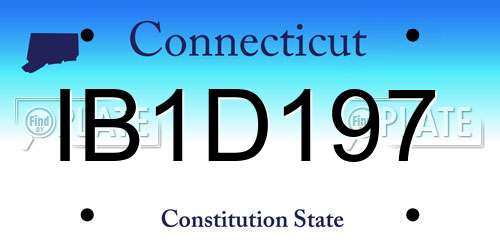 IB1D197 Connecticut License Plate