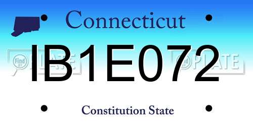 IB1E072 Connecticut License Plate