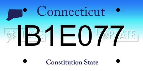 IB1E077 Connecticut License Plate