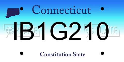 IB1G210 Connecticut License Plate