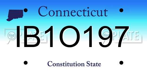 IB1O197 Connecticut License Plate
