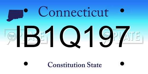 IB1Q197 Connecticut License Plate