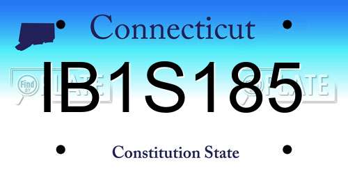 IB1S185 Connecticut License Plate