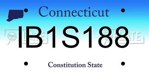 IB1S188 Connecticut License Plate