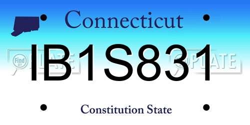 IB1S831 Connecticut License Plate