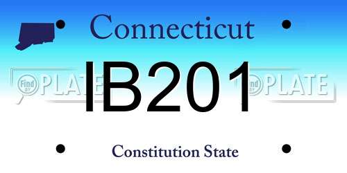 IB201 Connecticut License Plate