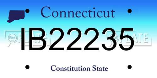 IB22235 Connecticut License Plate