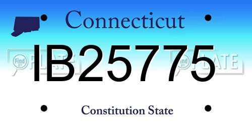 IB25775 Connecticut License Plate