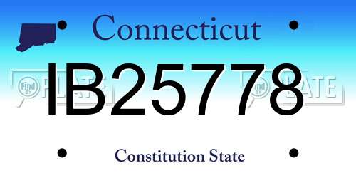 IB25778 Connecticut License Plate