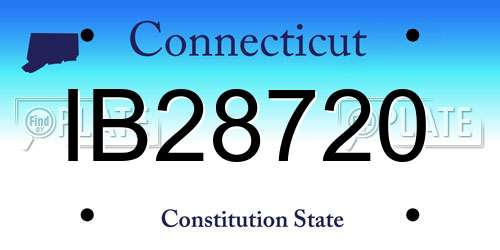 IB28720 Connecticut License Plate
