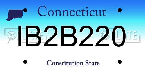IB2B220 Connecticut License Plate