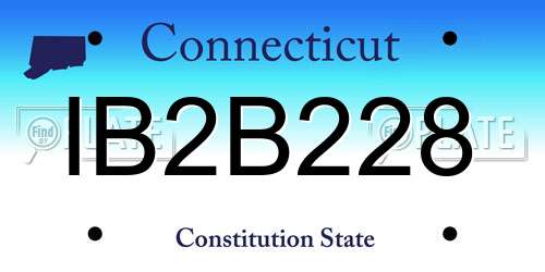 IB2B228 Connecticut License Plate