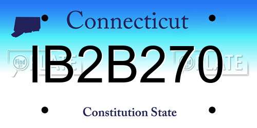 IB2B270 Connecticut License Plate