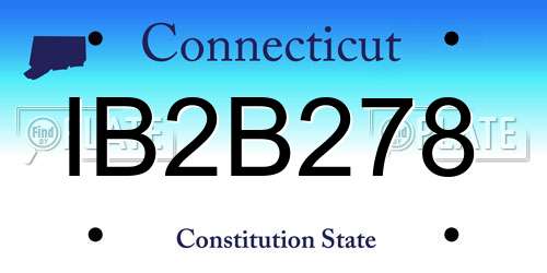 IB2B278 Connecticut License Plate