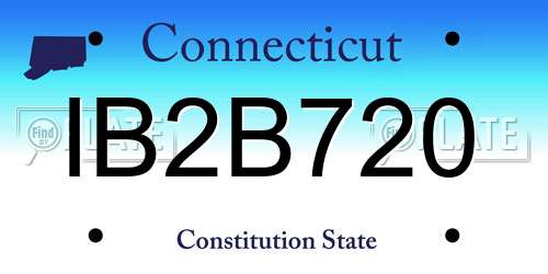 IB2B720 Connecticut License Plate