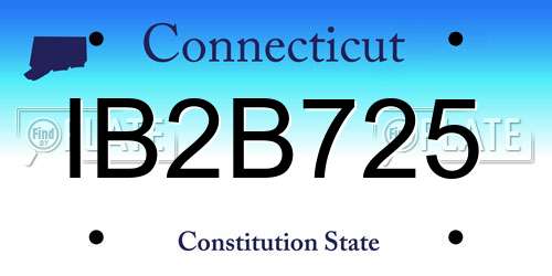 IB2B725 Connecticut License Plate