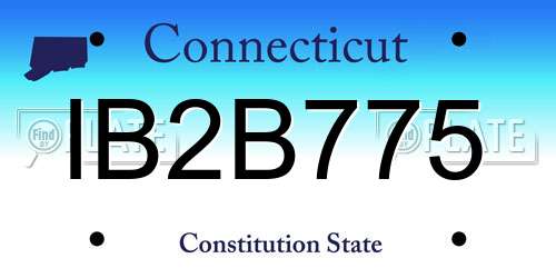 IB2B775 Connecticut License Plate