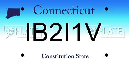 IB2I1V Connecticut License Plate