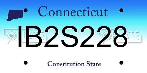 IB2S228 Connecticut License Plate