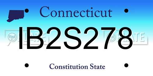 IB2S278 Connecticut License Plate