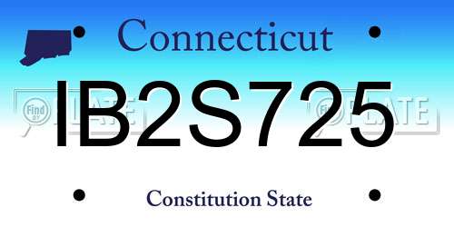 IB2S725 Connecticut License Plate