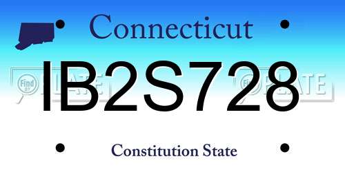IB2S728 Connecticut License Plate