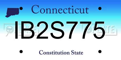 IB2S775 Connecticut License Plate