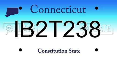 IB2T238 Connecticut License Plate