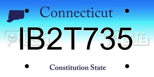 IB2T735 Connecticut License Plate