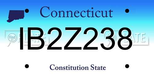 IB2Z238 Connecticut License Plate