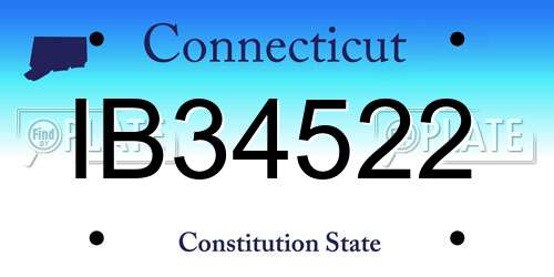 IB34522 Connecticut License Plate