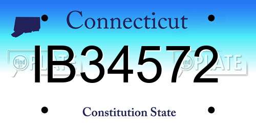 IB34572 Connecticut License Plate