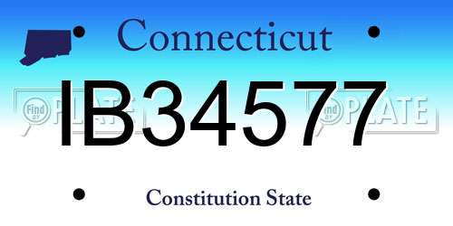 IB34577 Connecticut License Plate