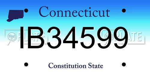 IB34599 Connecticut License Plate