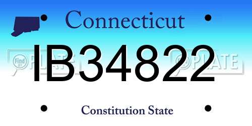 IB34822 Connecticut License Plate