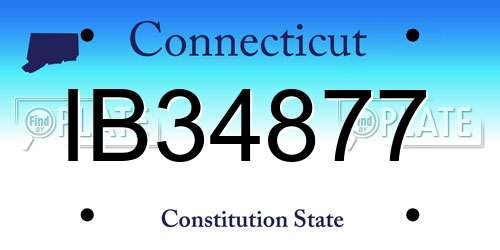 IB34877 Connecticut License Plate