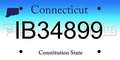 IB34899 Connecticut License Plate
