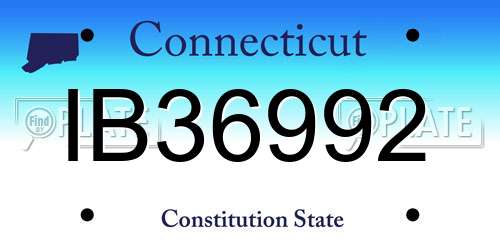 IB36992 Connecticut License Plate